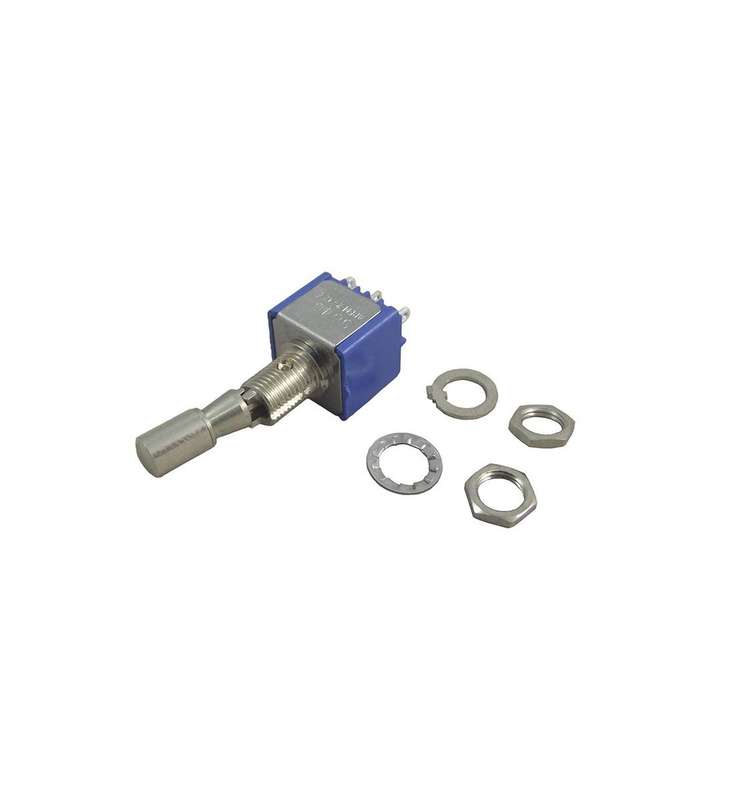Apem (5646A2V) Toggle Switch, On-On, DPDT, Non Illuminated