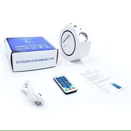 Octagonal Sky Projector star moon lamp with Bluetooth Music Speaker