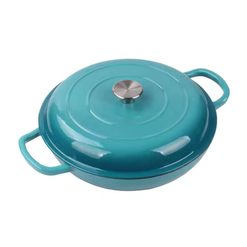 Cast Iron Round Casserole Dish - Green