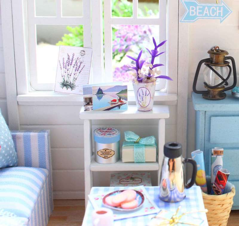 CUTEROOM DIY Miniature House - Fresh Sunshine Light Blue Room
