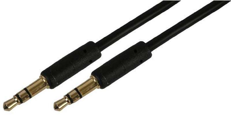 Pro Signal (PSG03746) Slim 3.5mm Stereo Jack Plug to Plug Lead, 2m Black