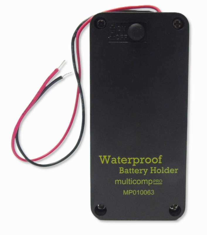 Multicomp Pro (MP010063) Battery Holder 2xAA Size, 150mm with Switch Screw