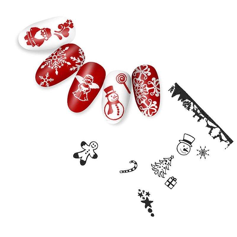5 Sheet Nail Stamping Plate Set With Stamp And Scraper - No.1