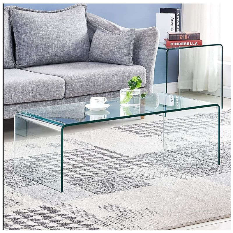 Coffee Tables - Transparent Tempered Glass 100 cm