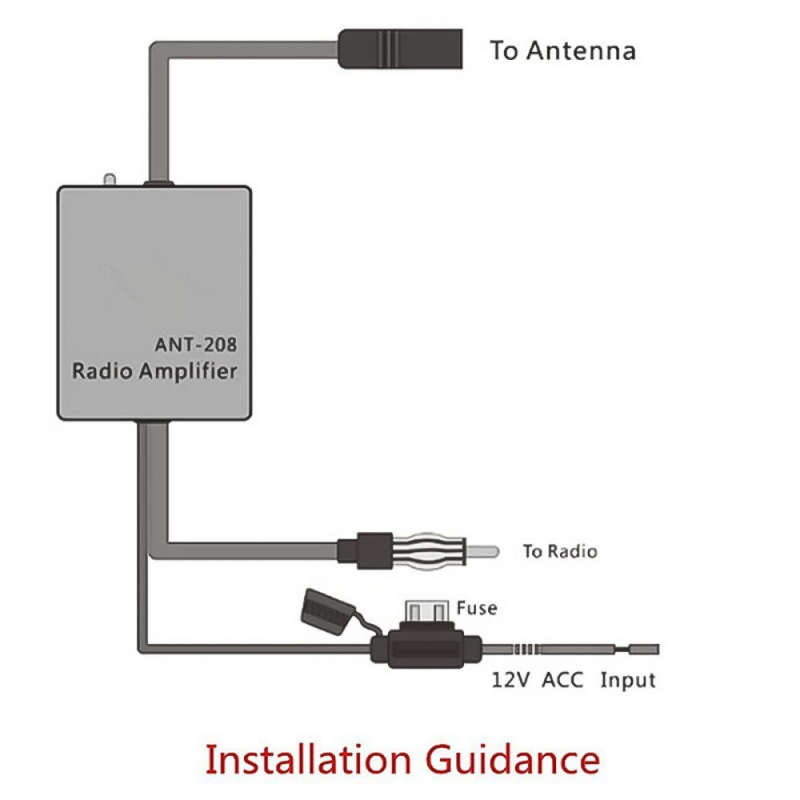 Universal 12V Radio FM Antenna Signal Amplifier Booster