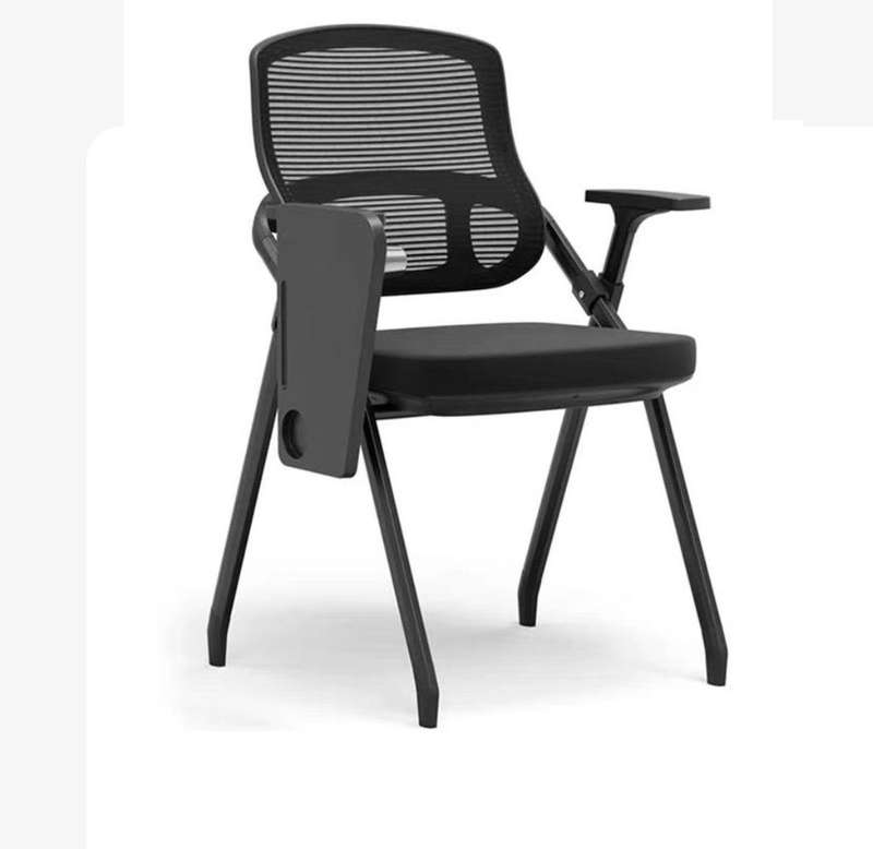 Folding Chair with Writing Board - Foldable and Functional- Black