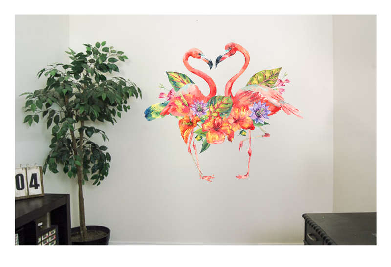 Tropical Flamingo Wall Vinyl Sticker