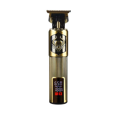 Versatile High Quality Rechargeable Hair Clipper Gold Q-TF10 - with LCD Display Battery & Speed %