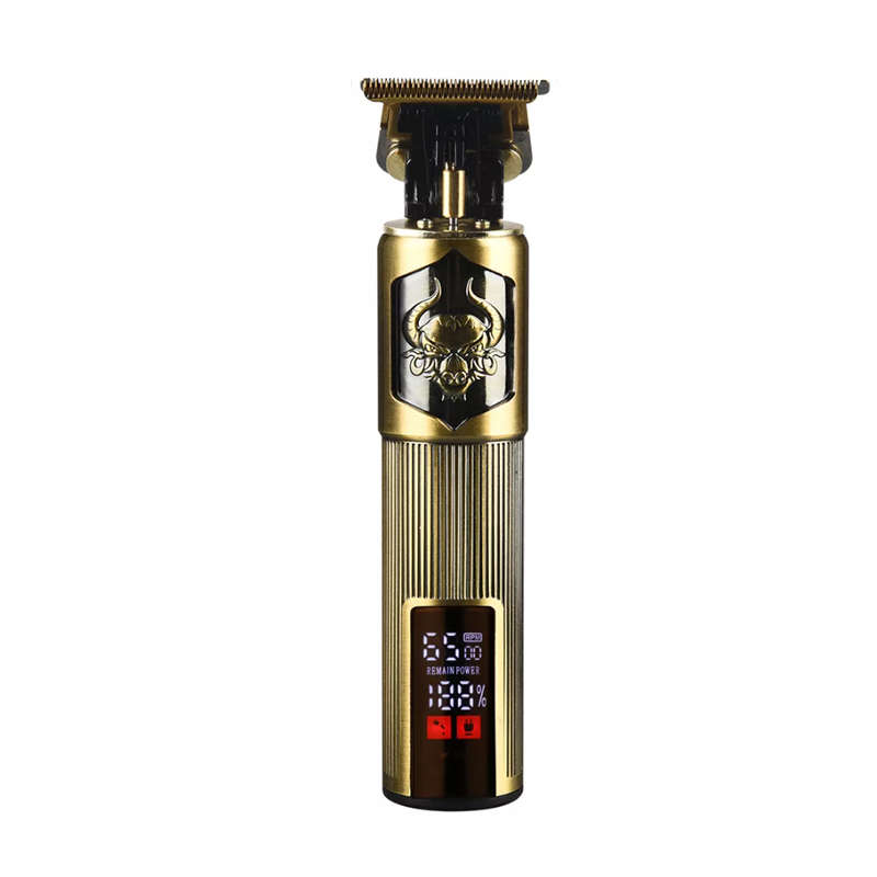 Versatile High Quality Rechargeable Hair Clipper Gold Q-TF10 - with LCD Display Battery & Speed %