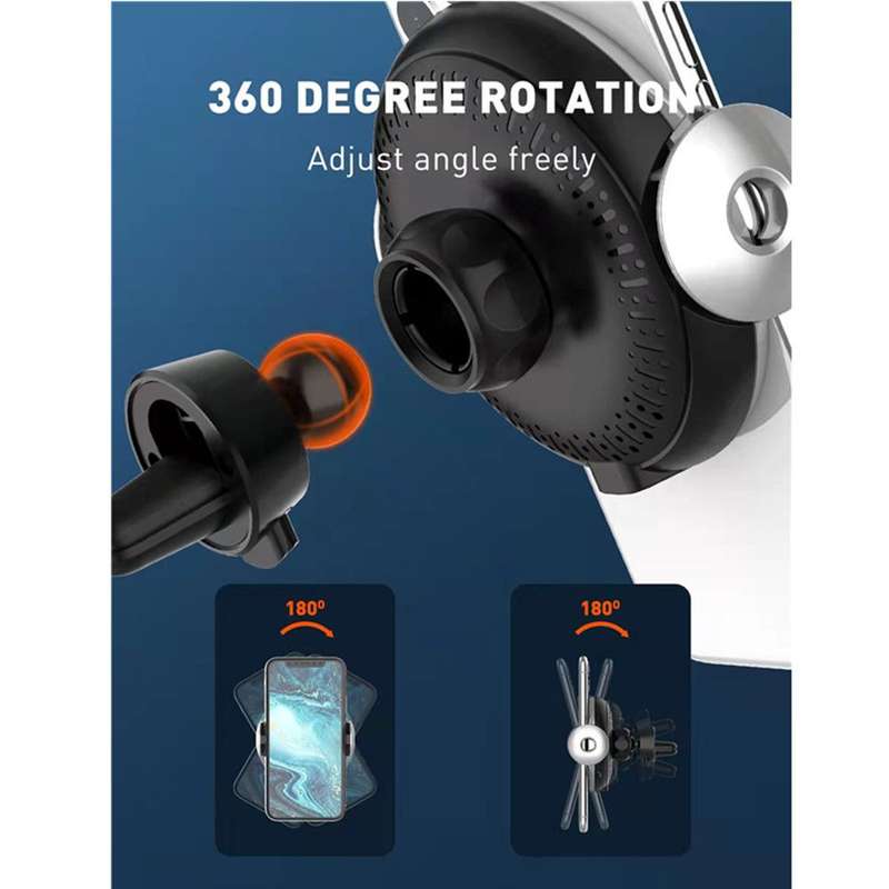 LDNIO auto-clamping car phone mount with 15W wireless charging