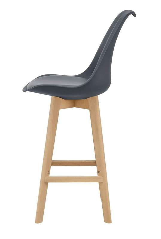 Modern and Stylish Padded Bar Stool - Black