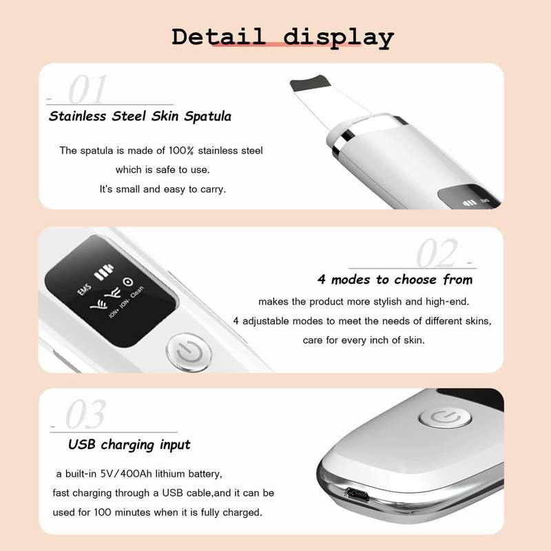 Ultrasonic Iron Facial cleansing Scrubber