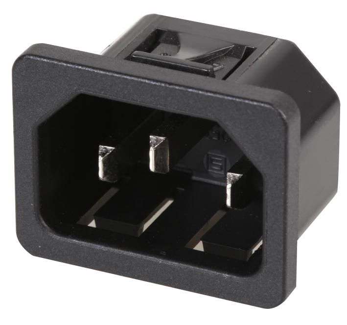 Schurter (6100.4320) IEC Power Connector, IEC C14 Inlet, 15 A, 250 VAC