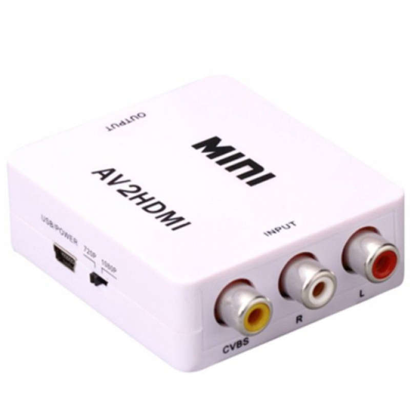 Mini AV To HDMI Converter Adapter - RCA Cable to HDMI Splitter HDMI Adapter