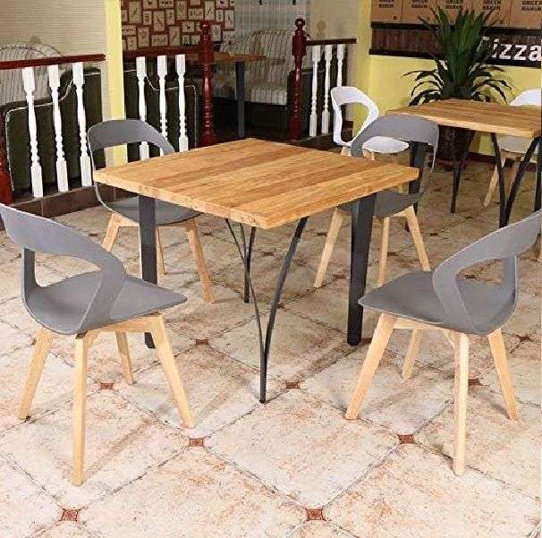 Plastic Kitchen Chair 4 Pack - Grey