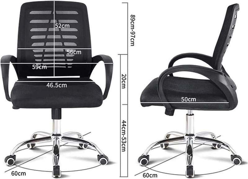 Ergonomic Mesh 360° Swivel Office Chair With Armrest - Pack of 2