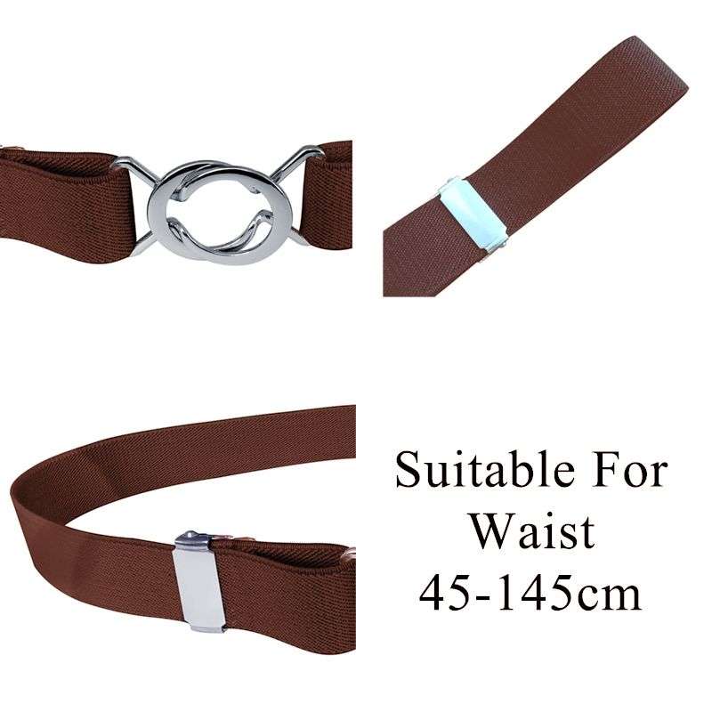 Women Skinny Belt Comfortable Elastic Adjustable Belt - Black