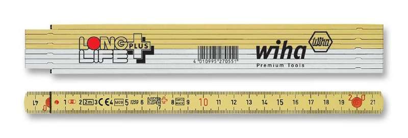 Wiha (41020011) Ruler, Folding, 90 Latching, Polyamide, 2m