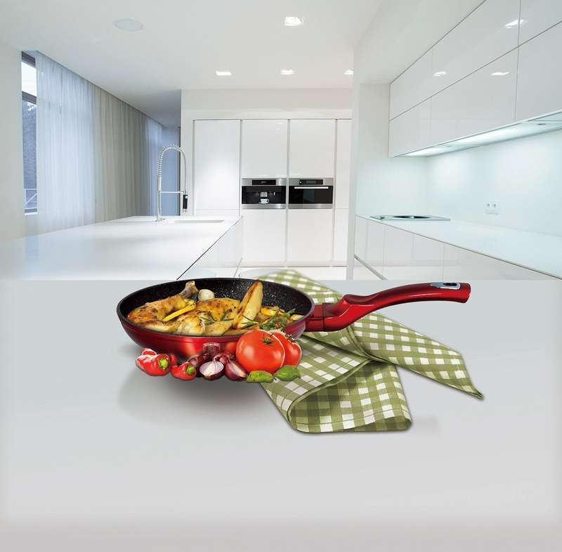 Berlinger Haus - 28 cm Metallic Line Marble Coating Induction Fry Pan - Burgundy (DISPLAY MODEL)