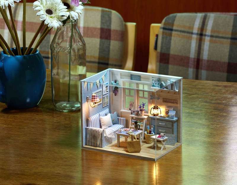 CUTEROOM DIY Miniature House - Fresh Sunshine Light Blue Room