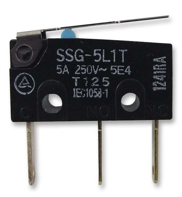Omron (SSG-5L1T) Microswitch, Snap Action, Lever