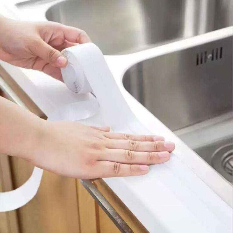 Caulk Tape Self Adhesive Bath & Kitchen Seal Tape -Waterproof - White