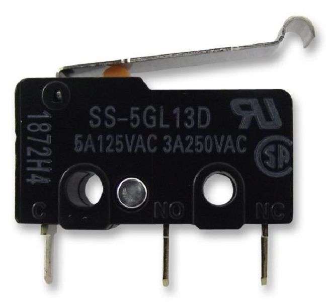 Omron (SS-3GL13PD BY OMZ) Microswitch, Miniature, Simulated Roller Lever