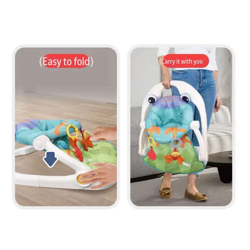 Floor seat-frog portable baby chair with toys