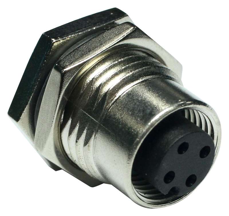 Amphenol (M12A-05PFFS-SF8001) Sensor Connector, 5 Pole, M12, Receptacle