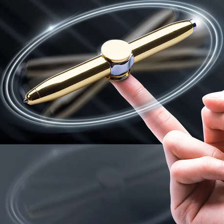 Fidget spinner pen with LED light - Rose gold