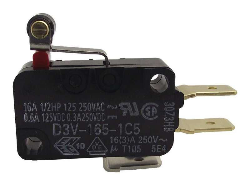 Omron (D3V-165-1C5) Microswitch, Miniature, Short Hinge Roller Lever,