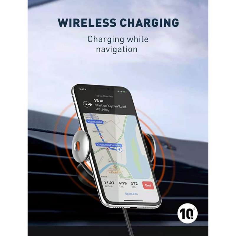 LDNIO auto-clamping car phone mount with 15W wireless charging