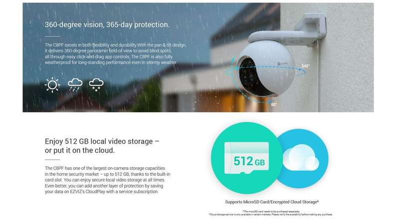 EZVIZ C8PF Dual Lens Pan and Tilt AI Powered Wi-Fi Camera