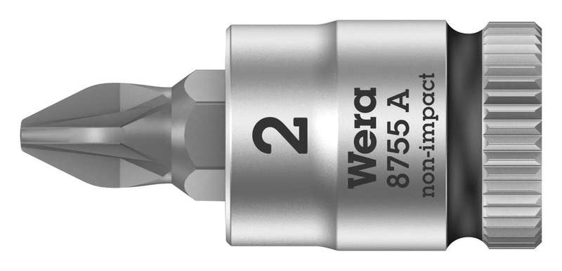 Wera (8755 2 X 28MM) Hex Driver Bit, Pozidriv, PZ2, 28mm