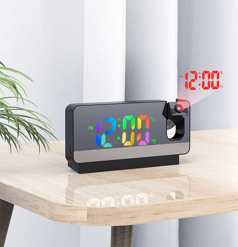 180° Rotation USB Electronic LED Digital Projection Alarm Clock