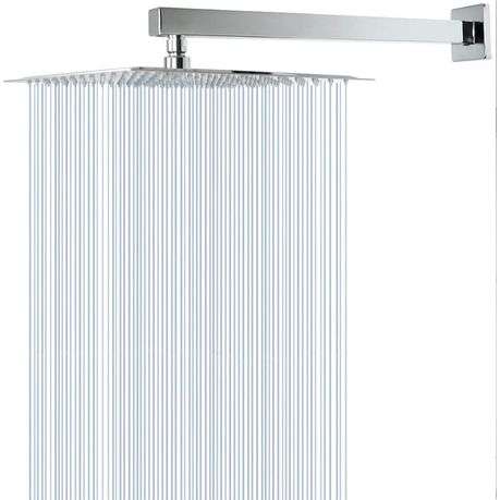 Jack Brown Unique Square Rain Fall Shower Head & Arm Set - Chrome