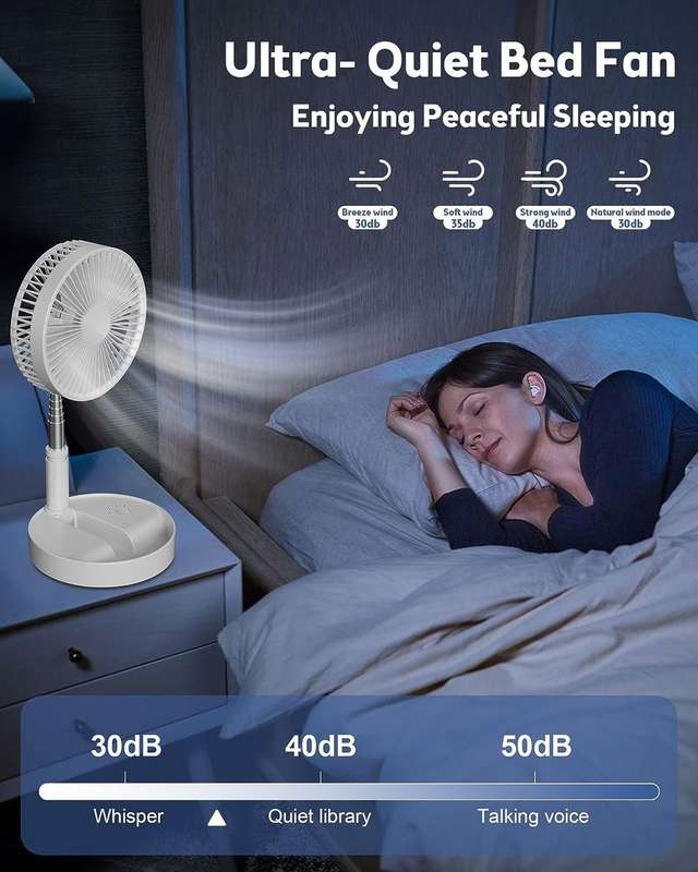Rechargeable Extendable Folding Fan