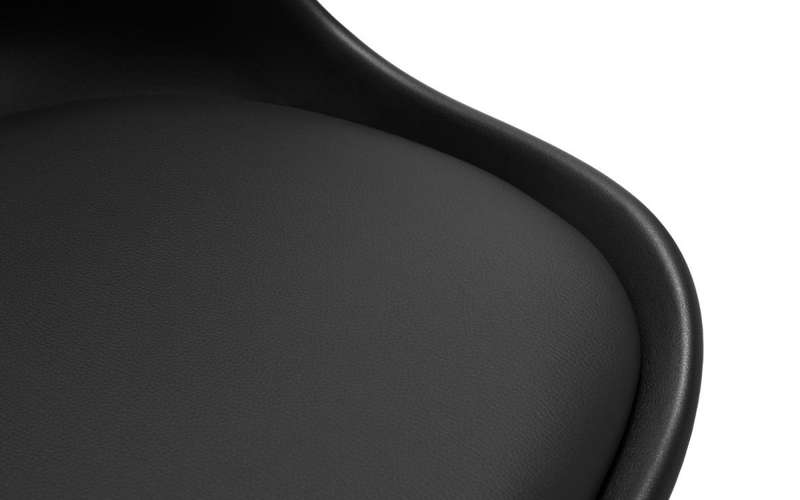 office Chair - Padded seat with Wheels - Black Colour