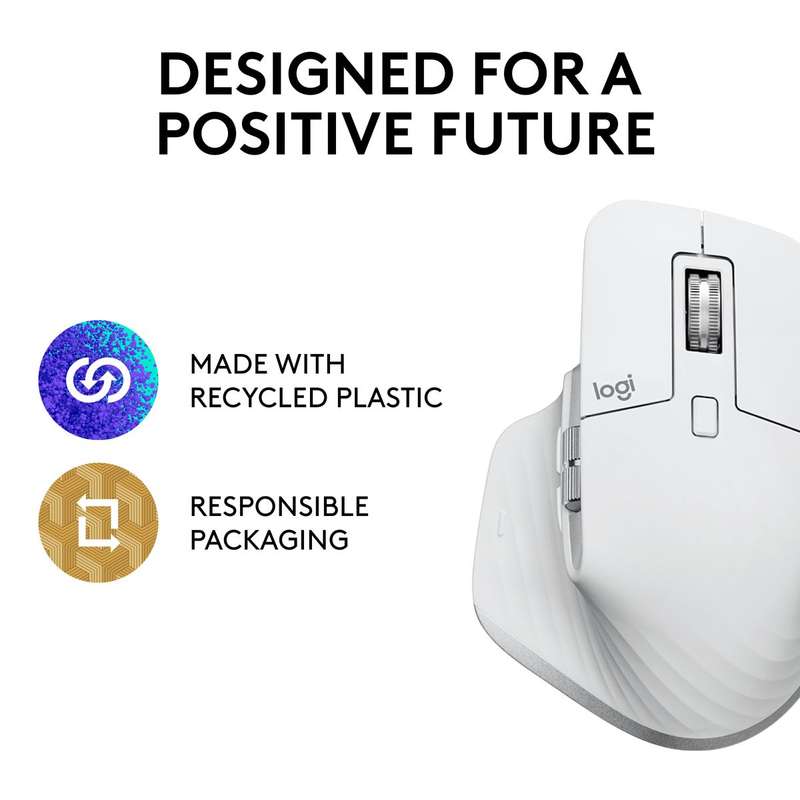 Logitech MX Master 3S Performance Wireless Mouse - PALE GREY