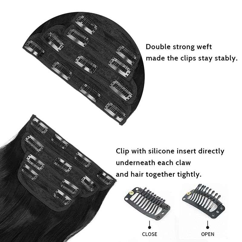 50cm Curly Wavy Long 4 PCS Set Thick Clip In On Hair Extensions - 9#