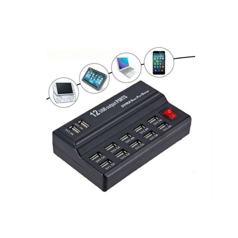 12 Port USB Charging Station for Smartphones & Tablets and other Q-CD10P