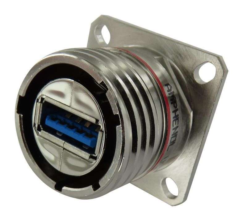 Amphenol Socapex (USB3FTV2AN) USB Sealed Connector, USB Type A, USB 3.