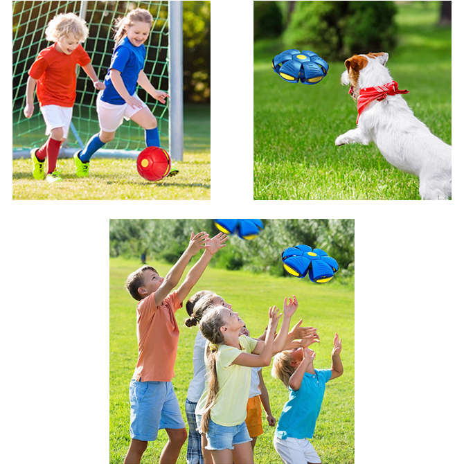 Magic Flying Football Flat Throw Soccer Ball Toy Game With LED Lights - Pink