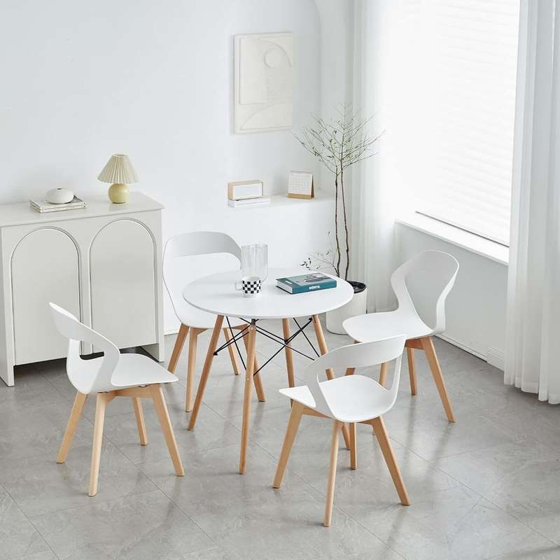Plastic Kitchen Chair 6 Pack - White