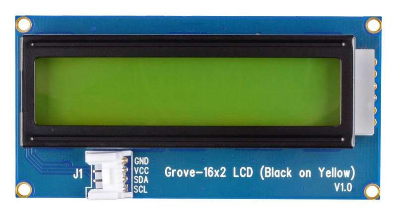 Seeed Studio (104020113) LCD Board, Cable, 16x2, Black on Yellow