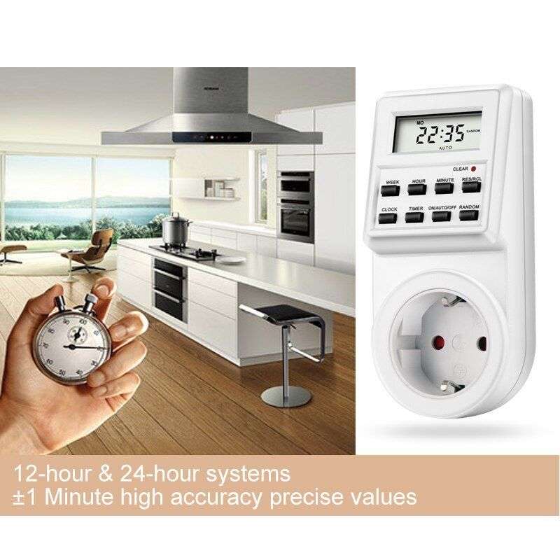 220V 24 Hour Programmable Digital LCD Power Timer Switch - Start & Stop your Electrical Devices