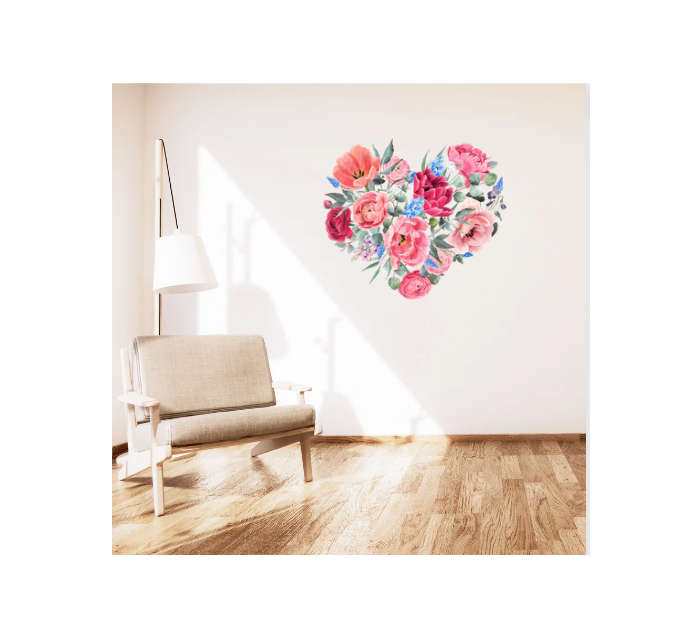 Wall Vinyl Stickers - Floral Heart