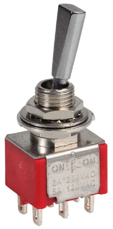 Multicomp Pro (1MD3T6B11M1QE) Toggle Switch, On-Off-On, DPDT