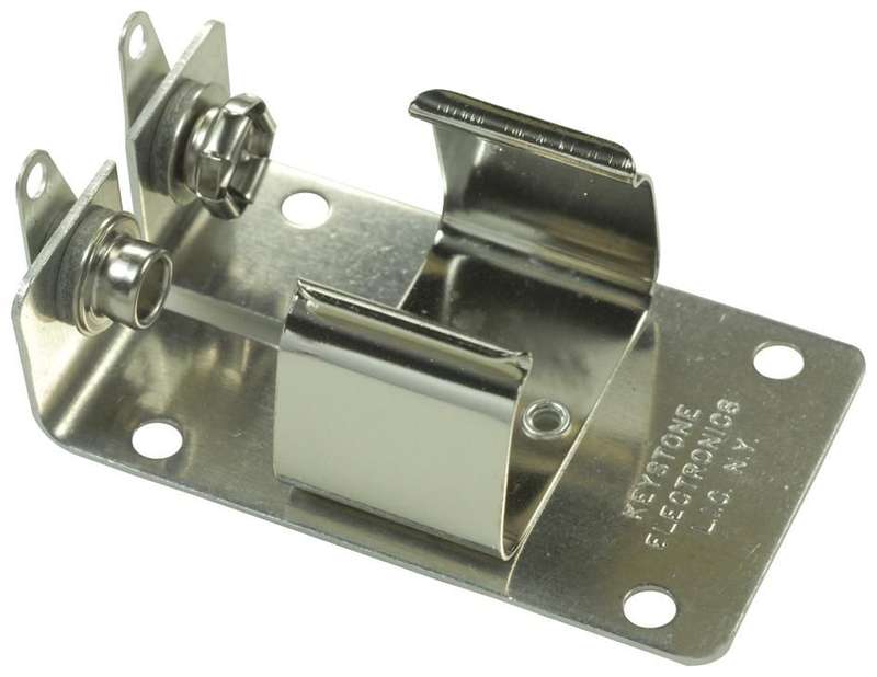 Keystone (1290) Battery Holder, PP3 (9V) x 1, Panel Mount, Snap-In