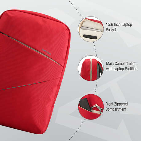 Kingsons Arrow Series -  15.6" Notebook Backpack - Red